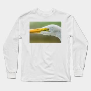 Up close with the Great Egret Long Sleeve T-Shirt